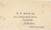 Enveloppe adressée à William McRae aux Indes orientales néerlandaises. Le message dit : Me W.W. McRae. A/S Royal Dutch Oil Co. PLADJOE, SUMATRA, Indes orientales néerlandaises.